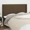 Image de Tête De Lit Avec Oreilles Marron Foncé 183x16x118/128 Cm Tissu Vidaxl