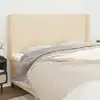 Image de Tête De Lit Avec Oreilles Crème 183x16x118/128 Cm Tissu Vidaxl