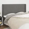 Image de Tête De Lit Avec Oreilles Gris Foncé 203x16x118/128 Cm Tissu Vidaxl