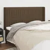 Image de Tête De Lit Avec Oreilles Marron Foncé 203x16x118/128 Cm Tissu Vidaxl