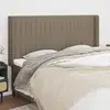 Image de Tête De Lit Avec Oreilles Taupe 203x16x118/128 Cm Tissu Vidaxl