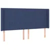 Image de Tête De Lit Avec Oreilles Bleu 203x16x118/128 Cm Tissu Vidaxl