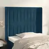 Image de Tête De Lit Avec Oreilles Bleu Foncé 83x16x118/128 Cm Velours Vidaxl