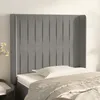 Image de Tête De Lit Avec Oreilles Gris Clair 93x16x118/128 Cm Velours Vidaxl