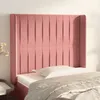 Image de Tête De Lit Avec Oreilles Rose 93x16x118/128 Cm Velours Vidaxl