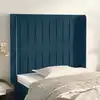 Image de Tête De Lit Avec Oreilles Bleu Foncé 103x16x118/128 Cm Velours Vidaxl