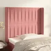 Image de Tête De Lit Avec Oreilles Rose 103x16x118/128 Cm Velours Vidaxl