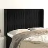 Image de Tête De Lit Avec Oreilles Noir 147x16x118/128 Cm Velours Vidaxl