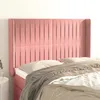 Image de Tête De Lit Avec Oreilles Rose 147x16x118/128 Cm Velours Vidaxl