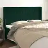 Image de Tête De Lit Avec Oreilles Vert Foncé 163x16x118/128 Cm Velours Vidaxl