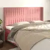 Image de Tête De Lit Avec Oreilles Rose 163x16x118/128 Cm Velours Vidaxl