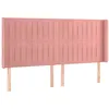 Image de Tête De Lit Avec Oreilles Rose 183x16x118/128 Cm Velours Vidaxl