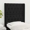 Image de Tête De Lit Avec Oreilles Noir 83x16x118/128 Cm Tissu Vidaxl