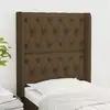 Image de Tête De Lit Avec Oreilles Marron Foncé 83x16x118/128 Cm Tissu Vidaxl