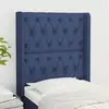 Image de Tête De Lit Avec Oreilles Bleu 83x16x118/128 Cm Tissu Vidaxl