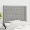 Image de Tête De Lit Avec Oreilles Gris Clair 93x16x118/128 Cm Tissu Vidaxl