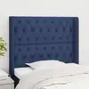 Image de Tête De Lit Avec Oreilles Bleu 93x16x118/128 Cm Tissu Vidaxl