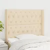Image de Tête De Lit Avec Oreilles Crème 103x16x118/128 Cm Tissu Vidaxl