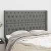 Image de Tête De Lit Avec Oreilles Gris Foncé 147x16x118/128 Cm Tissu Vidaxl