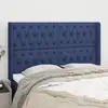 Image de Tête De Lit Avec Oreilles Bleu 147x16x118/128 Cm Tissu Vidaxl