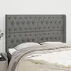 Image de Tête De Lit Avec Oreilles Gris Foncé 163x16x118/128 Cm Tissu Vidaxl