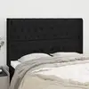 Image de Tête De Lit Avec Oreilles Noir 163x16x118/128 Cm Tissu Vidaxl