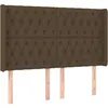Image de Tête De Lit Avec Oreilles Marron Foncé 163x16x118/128 Cm Tissu Vidaxl