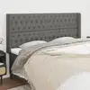 Image de Tête De Lit Avec Oreilles Gris Foncé 183x16x118/128 Cm Tissu Vidaxl