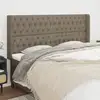 Image de Tête De Lit Avec Oreilles Taupe 183x16x118/128 Cm Tissu Vidaxl