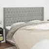 Image de Tête De Lit Avec Oreilles Gris Clair 203x16x118/128 Cm Tissu Vidaxl