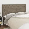 Image de Tête De Lit Avec Oreilles Taupe 203x16x118/128 Cm Tissu Vidaxl