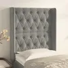 Image de Tête De Lit Avec Oreilles Gris Clair 83x16x118/128 Cm Velours Vidaxl