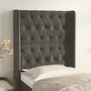 Image de Tête De Lit Avec Oreilles Gris Foncé 83x16x118/128 Cm Velours Vidaxl