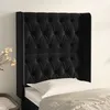 Image de Tête De Lit Avec Oreilles Noir 83x16x118/128 Cm Velours Vidaxl