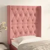 Image de Tête De Lit Avec Oreilles Rose 83x16x118/128 Cm Velours Vidaxl