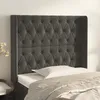 Image de Tête De Lit Avec Oreilles Gris Foncé 103x16x118/128 Cm Velours Vidaxl