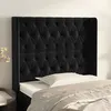 Image de Tête De Lit Avec Oreilles Noir 103x16x118/128 Cm Velours Vidaxl