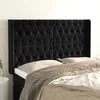 Image de Tête De Lit Avec Oreilles Noir 147x16x118/128 Cm Velours Vidaxl