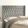 Image de Tête De Lit Avec Oreilles Gris Clair 163x16x118/128 Cm Velours Vidaxl