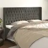 Image de Tête De Lit Avec Oreilles Gris Foncé 183x16x118/128 Cm Velours Vidaxl