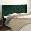 Image de Tête De Lit Avec Oreilles Vert Foncé 183x16x118/128 Cm Velours Vidaxl