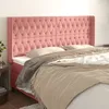 Image de Tête De Lit Avec Oreilles Rose 183x16x118/128 Cm Velours Vidaxl