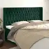 Image de Tête De Lit Avec Oreilles Vert Foncé 203x16x118/128 Cm Velours Vidaxl