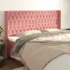 Image de Tête De Lit Avec Oreilles Rose 203x16x118/128 Cm Velours Vidaxl