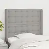 Image de Tête De Lit Avec Oreilles Gris Clair 83x16x118/128 Cm Tissu Vidaxl