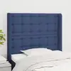 Image de Tête De Lit Avec Oreilles Bleu 83x16x118/128 Cm Tissu Vidaxl