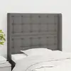 Image de Tête De Lit Avec Oreilles Gris Foncé 93x16x118/128 Cm Tissu Vidaxl