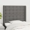 Image de Tête De Lit Avec Oreilles Gris Foncé 103x16x118/128 Cm Tissu Vidaxl