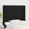 Image de Tête De Lit Avec Oreilles Noir 103x16x118/128 Cm Tissu Vidaxl