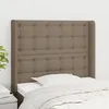 Image de Tête De Lit Avec Oreilles Taupe 103x16x118/128 Cm Tissu Vidaxl